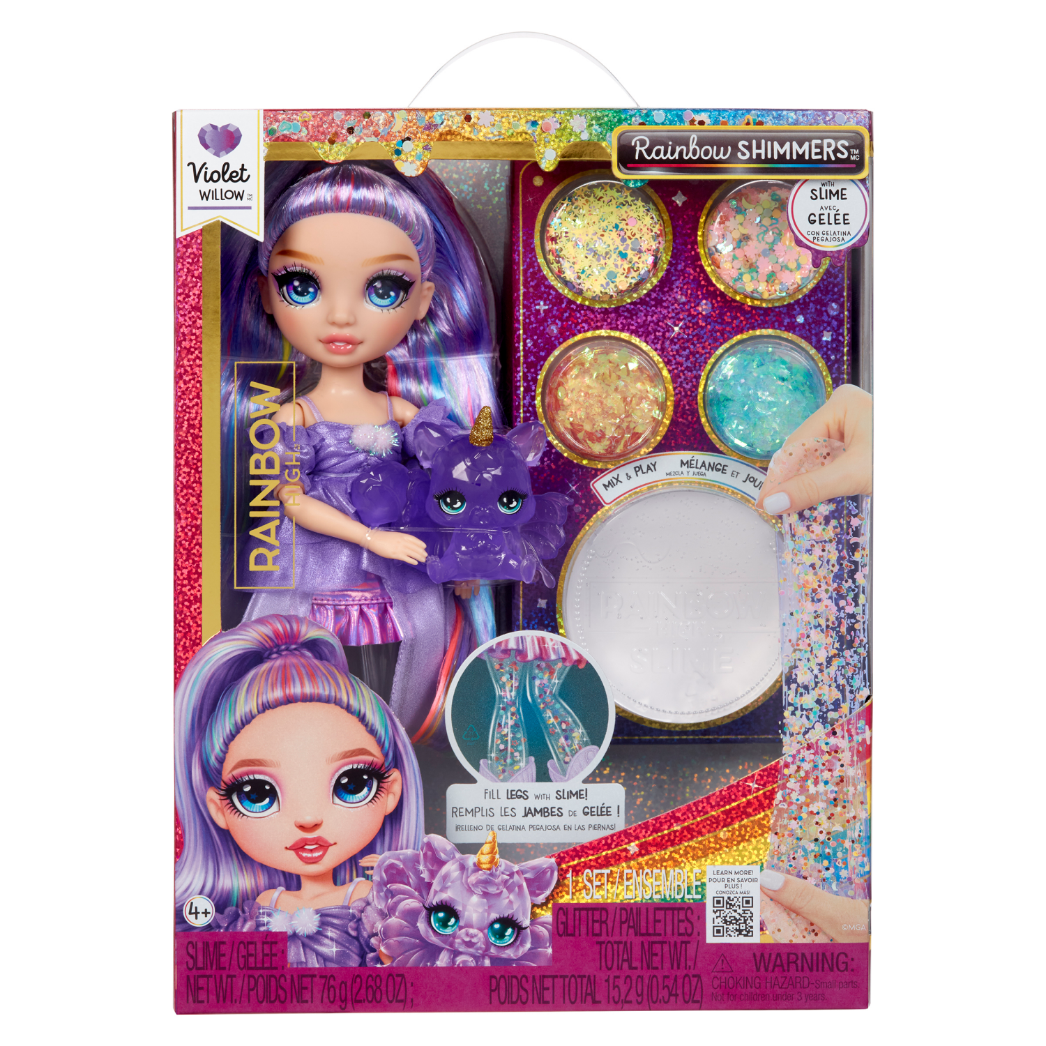 slide 6 of 6, Rainbow High Rainbow Shimmers with Slime Fashion Doll - Assortment 1, 1 ct