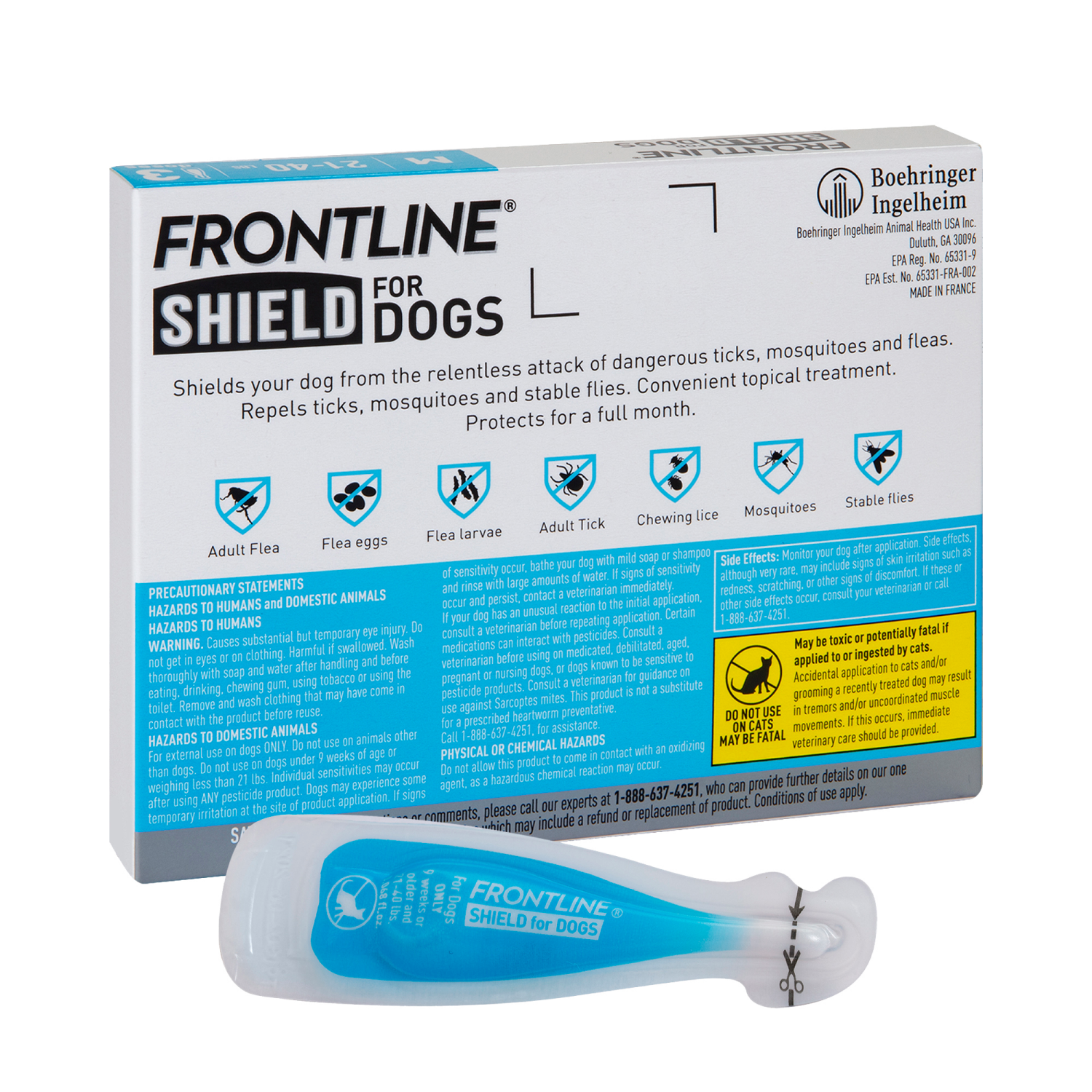 slide 2 of 8, Frontline Shield Topical Flea & Tick for Medium Dogs, 3 applications, 3 ct