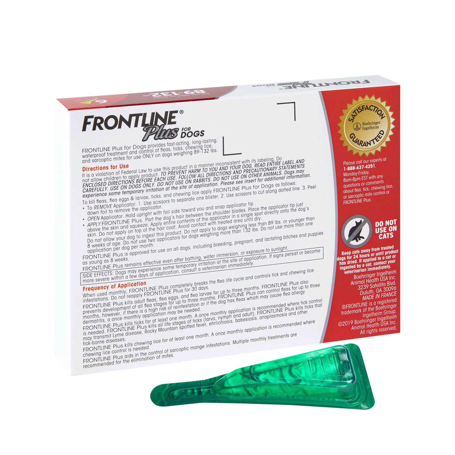 slide 2 of 2, Frontline Plus Pet Insect Treatment for Extra Large Dogs 89-132Lb, 3 ct