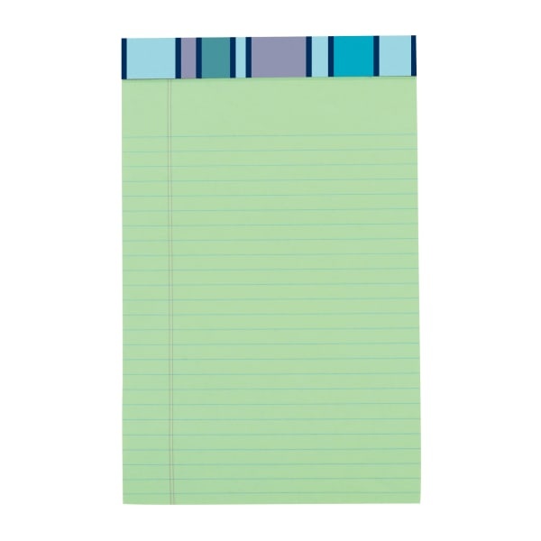 slide 1 of 1, Office Depot Brand Fashion Legal Note Pad, 5'' X 8'', Narrow Rule, 100 Pages (50 Sheets), Purple Grid/Green, 50 ct