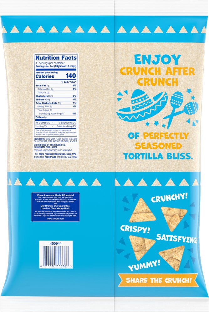 slide 2 of 2, Kroger Yellow Restaurant Style Tortilla Chips, 13 oz