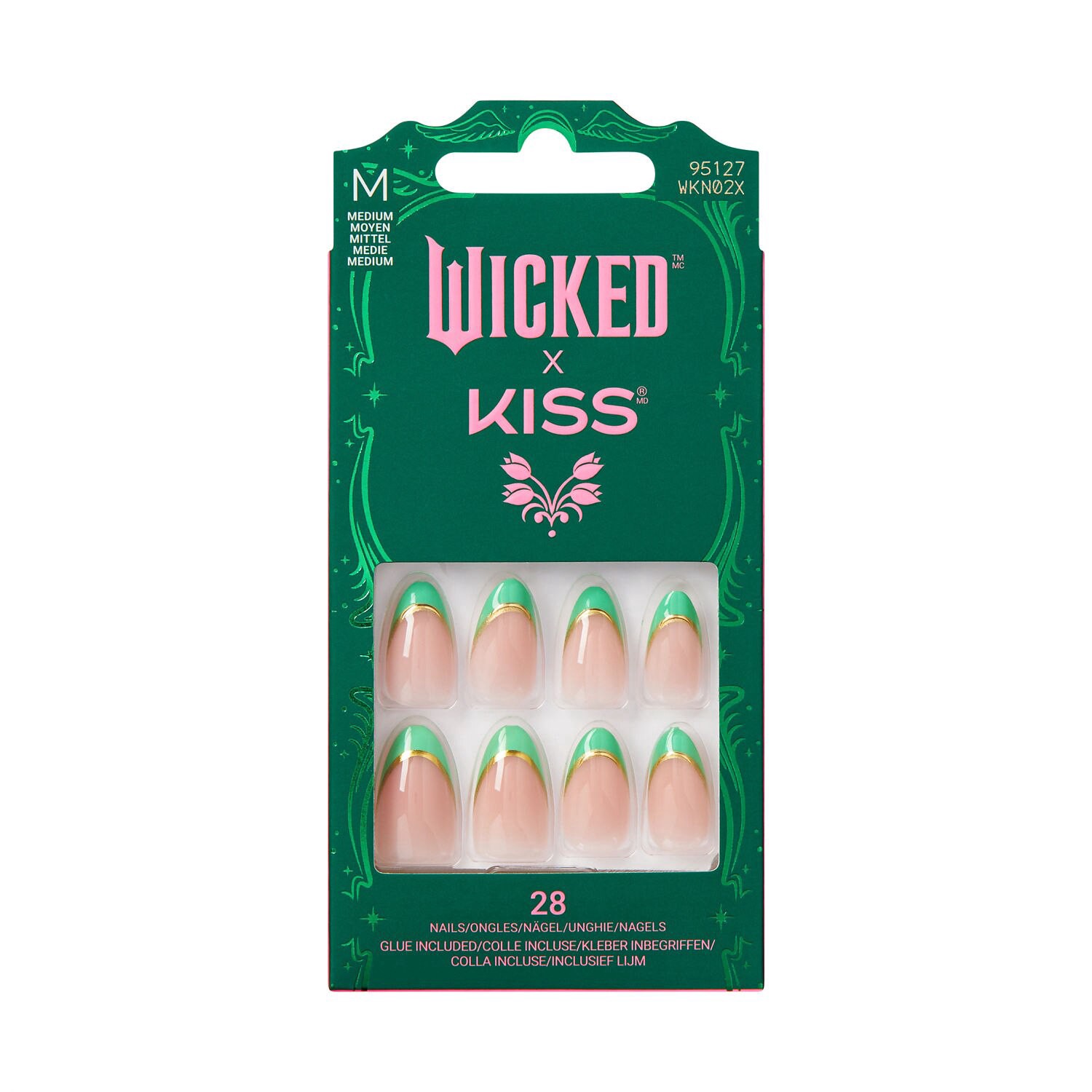 slide 1 of 1, KISS NAIL Wicked X Kiss Press On Nails - Thrillifying!, 1 ct