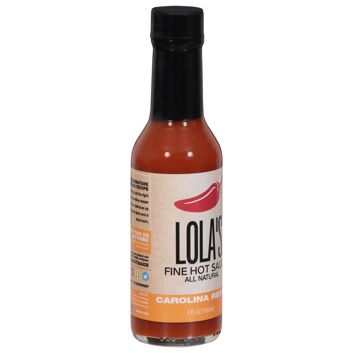 slide 14 of 14, Lola's Fine Hot Sauce Carolina Reaper - 5 fl oz, 5 fl oz