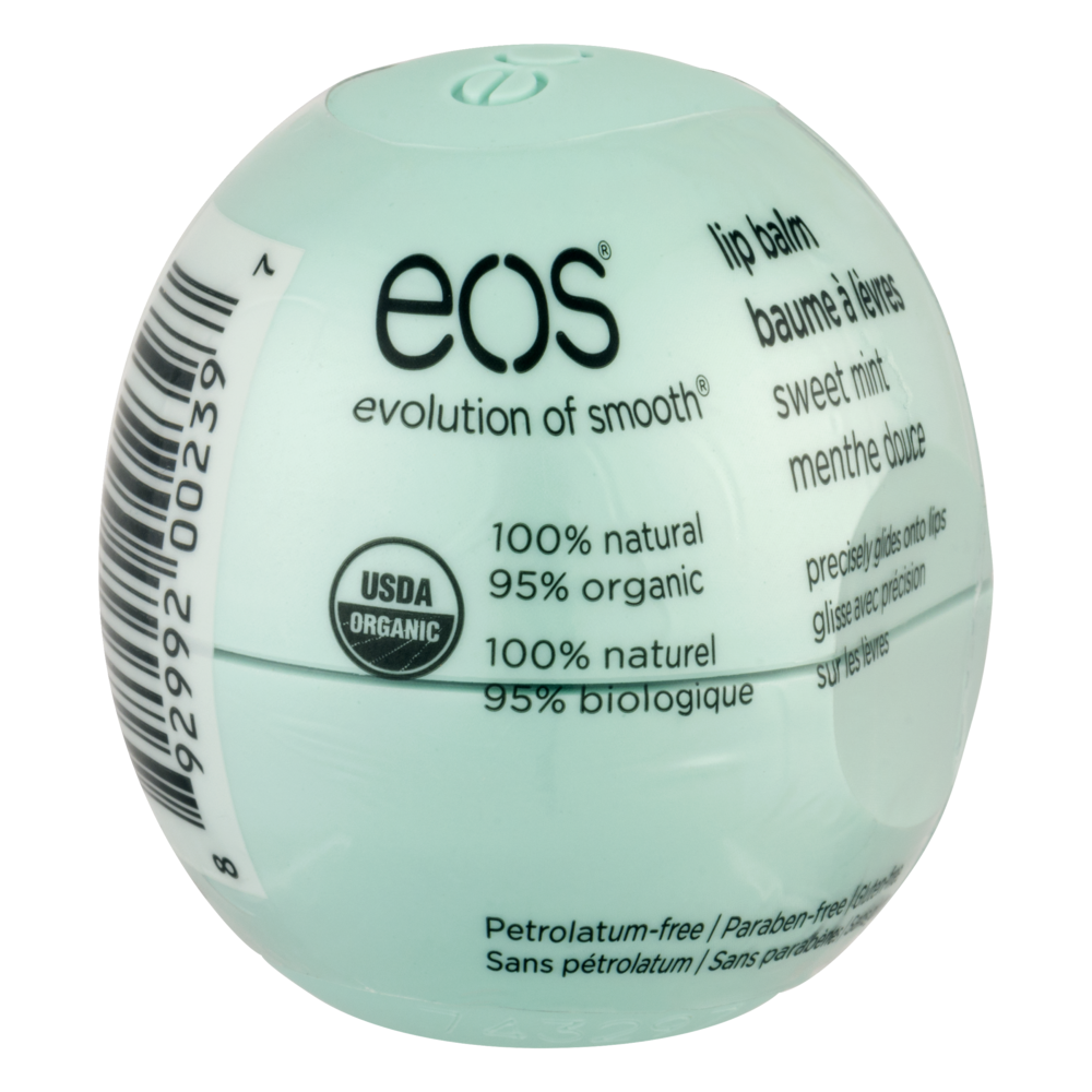 slide 1 of 1, eos Sweet Mint Organic Lip Balm Sphere, 0.25 oz