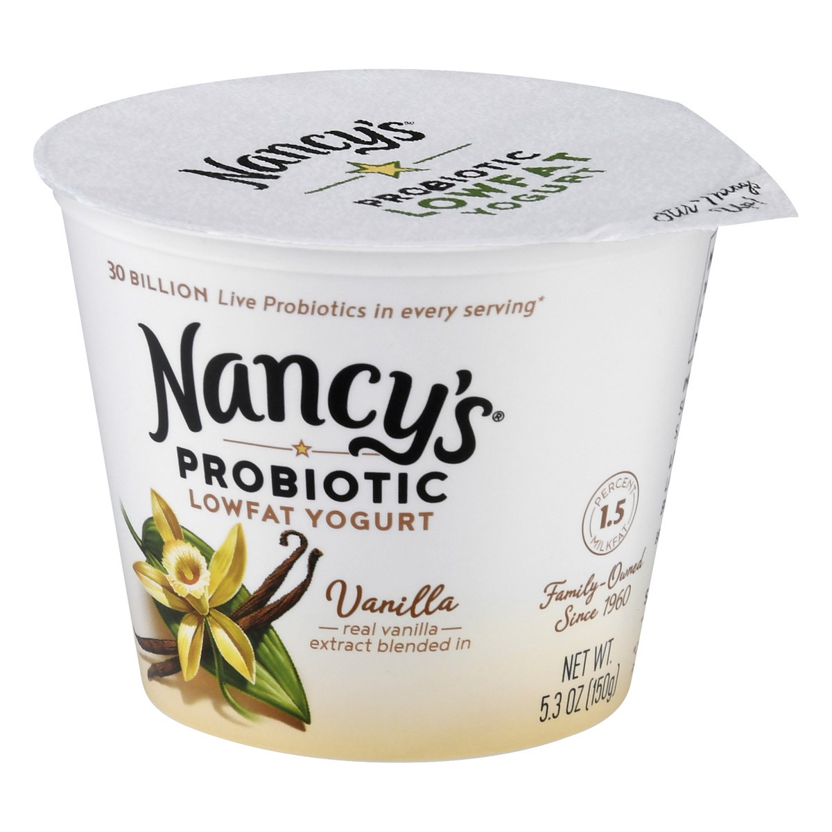 slide 3 of 10, Nancy's Probiotic Lowfat Vanilla Yogurt 5.3 oz, 5.3 oz