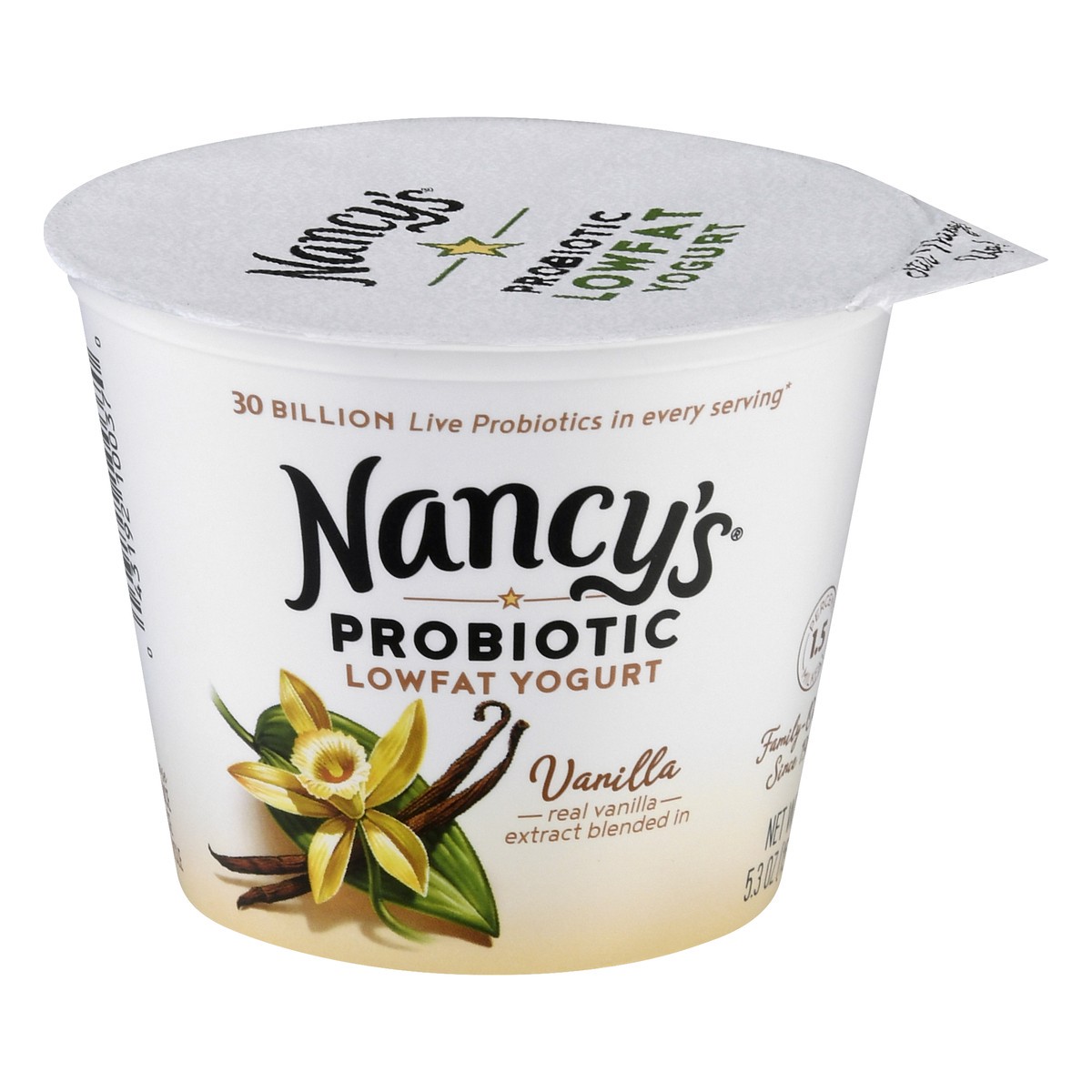 slide 1 of 10, Nancy's Probiotic Lowfat Vanilla Yogurt 5.3 oz, 5.3 oz