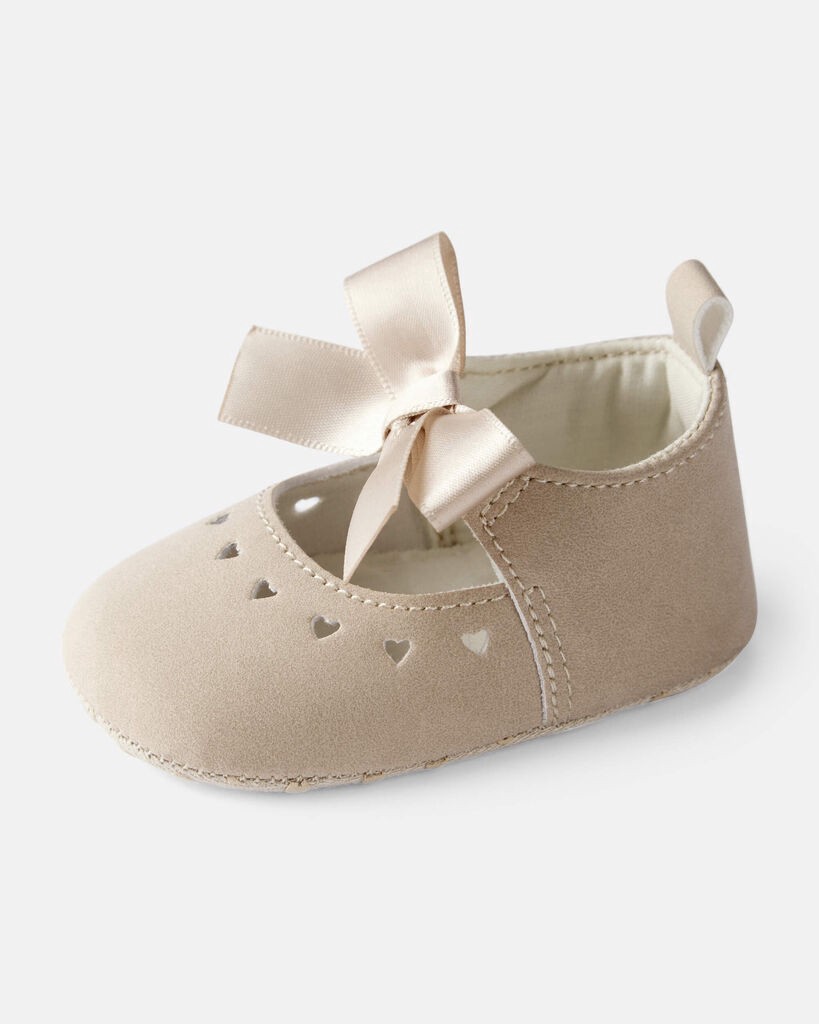 slide 2 of 6, Carter's Baby Girl Bow Casual Shoes - Brown Beige 1, 1 ct