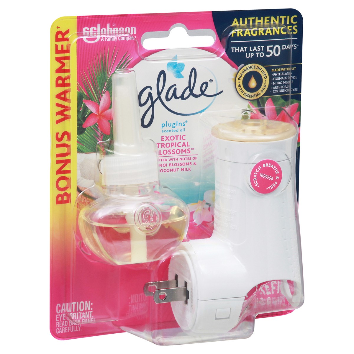 slide 5 of 10, Glade PlugIns Scented Oil Starter kit, Air Freshener, Exotic Tropical Blossoms, 1.34 oz, 0.67 fl oz