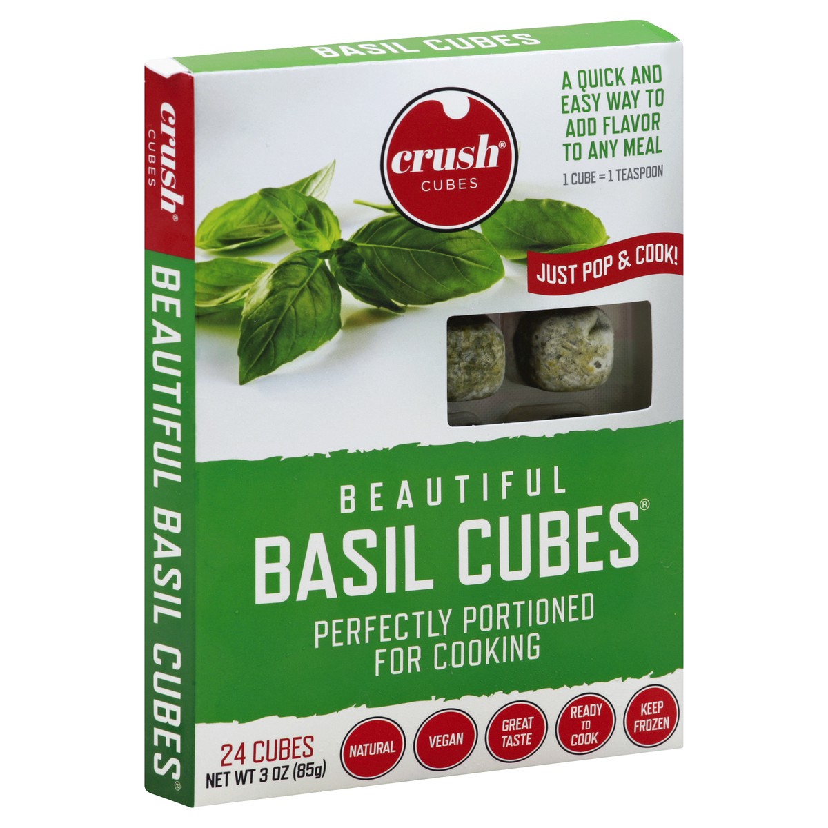 slide 2 of 5, Crush Cubes Beautiful Basil Cubes 24Ct, 3 oz
