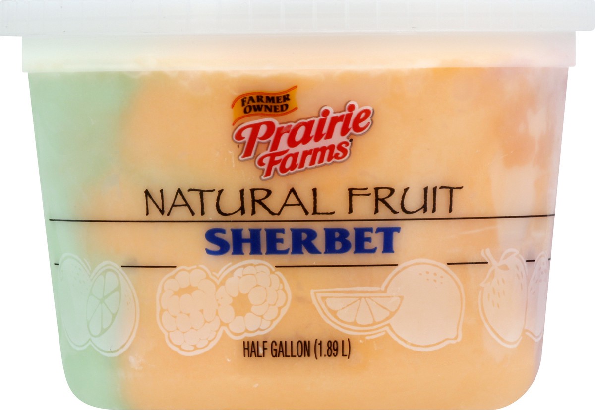 slide 9 of 13, Prairie Farms Natural Fruit Rainbow Sherbet 0.5 gl, 1/2 gal