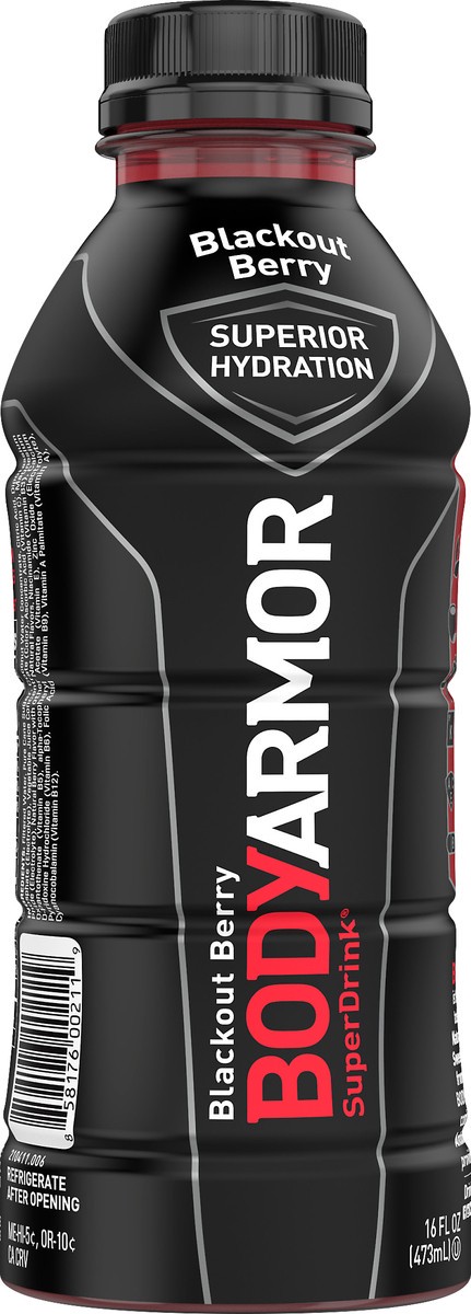 slide 2 of 7, BODYARMOR Superior Hydration Blackout Berry Super Drink - 16 fl oz, 16 fl oz