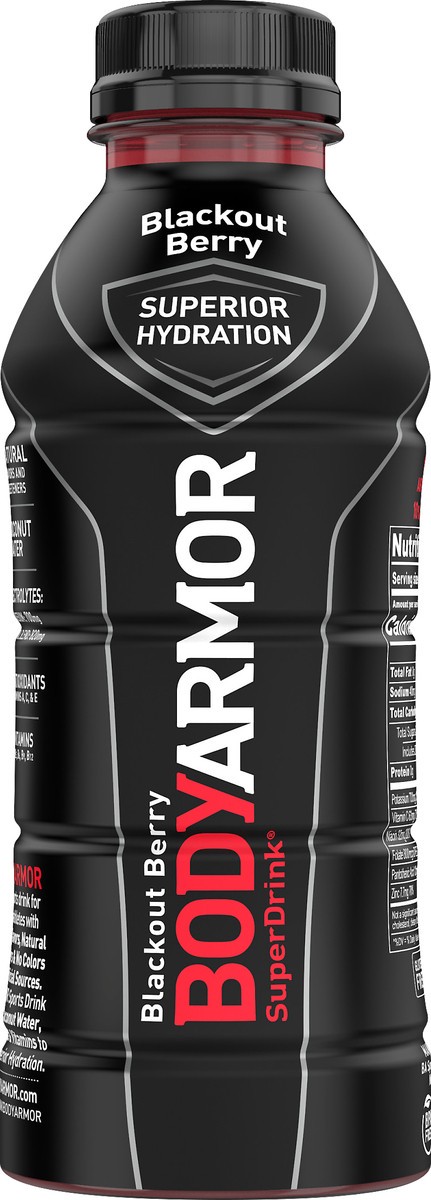 slide 6 of 7, BODYARMOR Superior Hydration Blackout Berry Super Drink - 16 fl oz, 16 fl oz