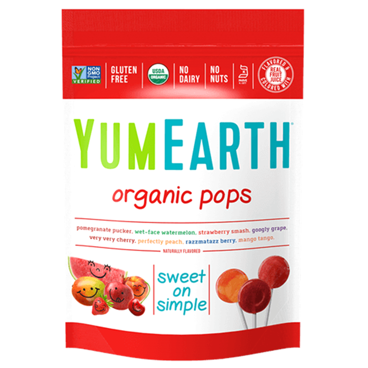 slide 1 of 1, YumEarth Organics Fruit Lollipop, 3 oz