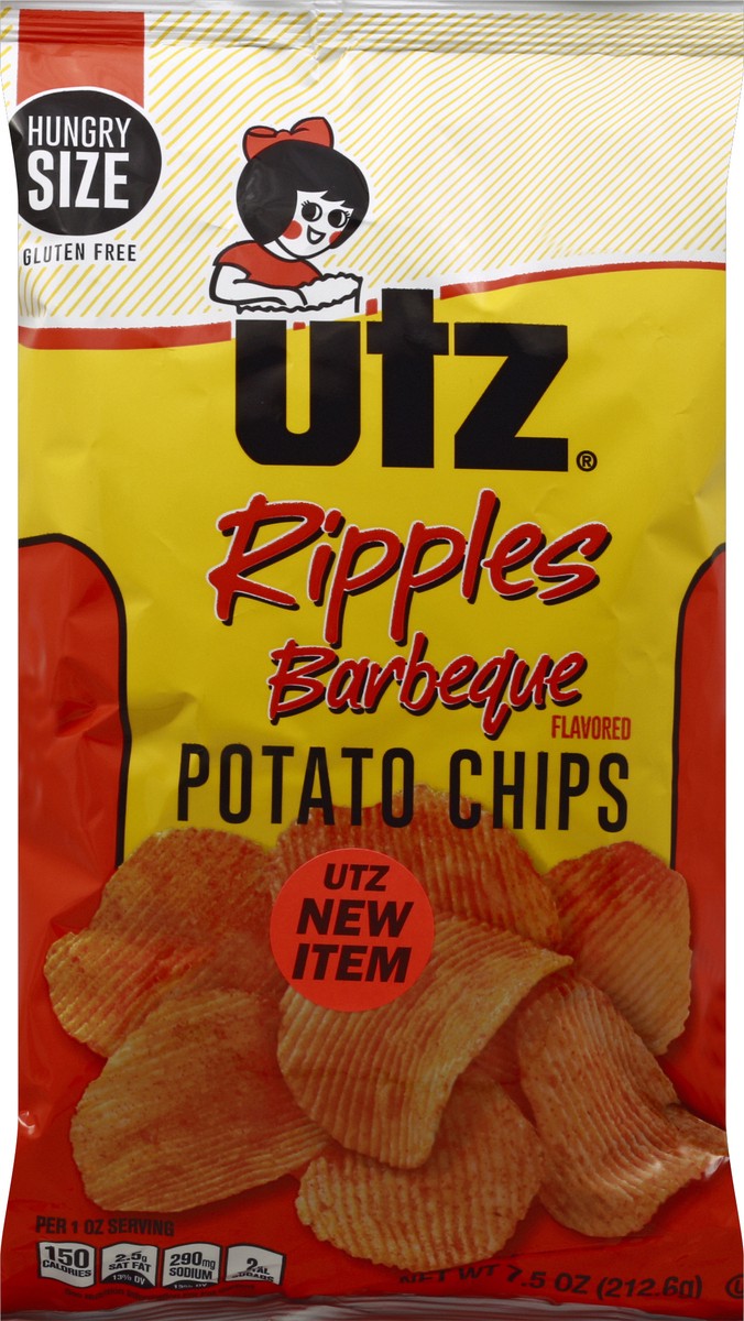 slide 5 of 5, Utz Ripples Barbeque Potato Chips, 7.5 oz