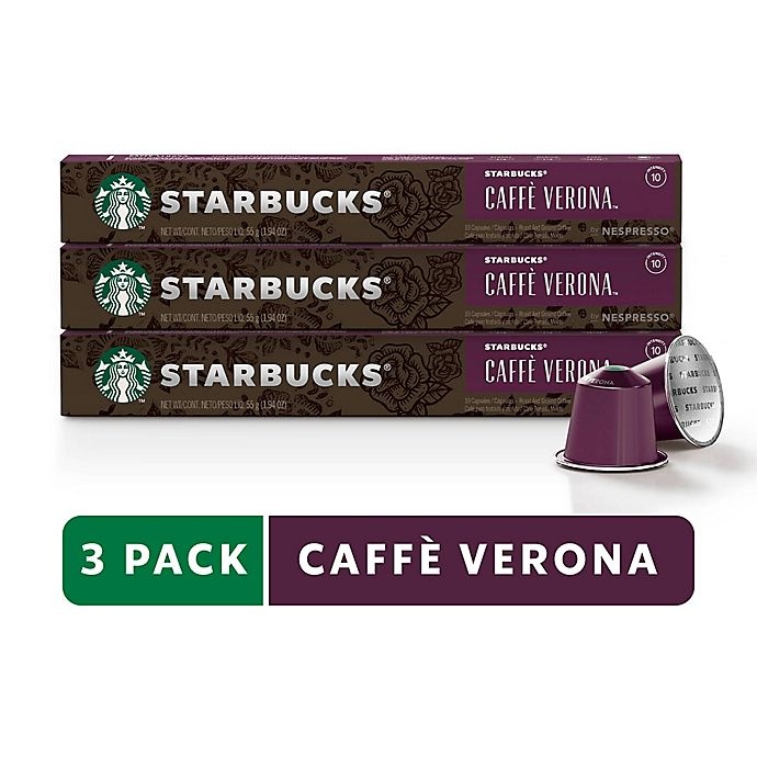 slide 1 of 7, Starbucks by Nespresso Caff Verona Espresso Capsules, 30 ct