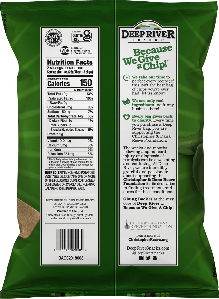 slide 3 of 3, Deep River Snacks Deep River Zesty Jalapeño Kettle Chip, 8 oz