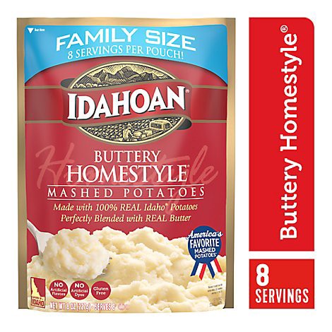 slide 1 of 1, Idahoan Buttery Homestyle Mashed Potatoes Family Size Pouch - 8 Oz, 8 oz