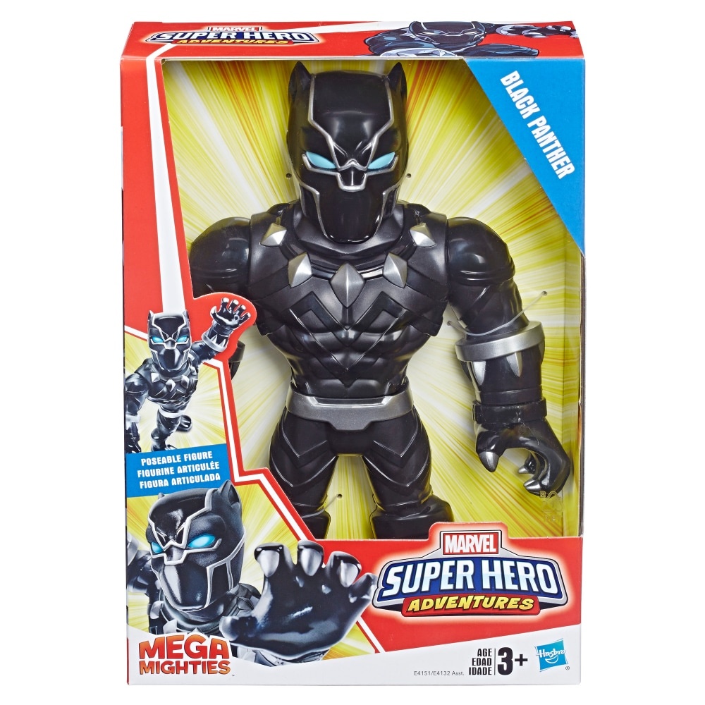 slide 1 of 1, Hasbro Playskool Heroes Marvel Super Hero Adventures Mega Mighties Black Panther Action Figure, 10 in