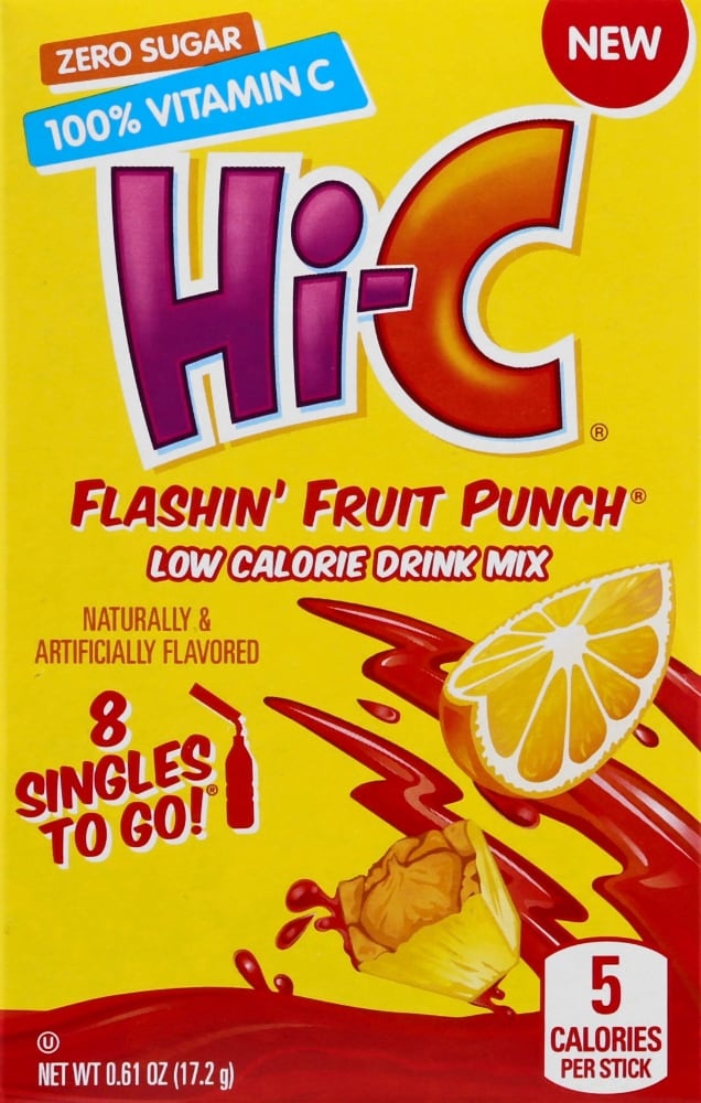 slide 1 of 1, Hi-C Singles-To-Go Flashin' Fruit Punch, 8 ct