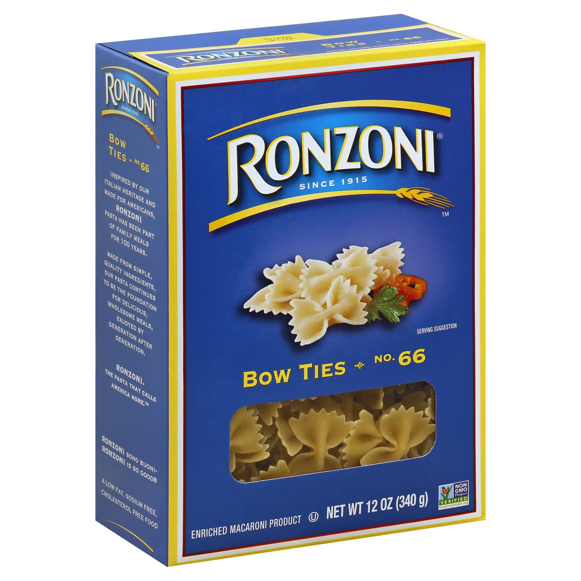 slide 1 of 8, Ronzoni Bow Tie Pasta, 12 oz
