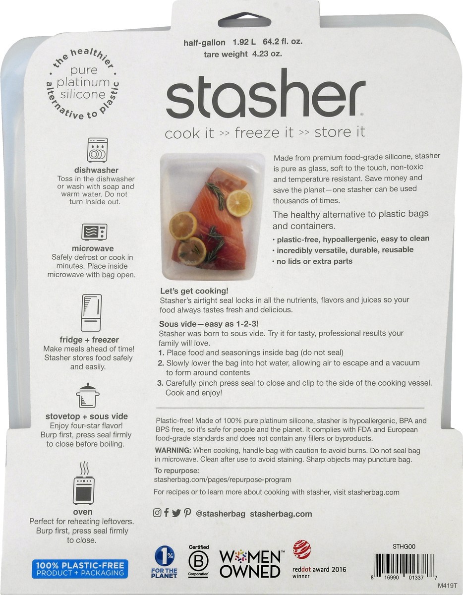 slide 9 of 9, Stasher Reusable Food Storage Half Gallon Bag - Mystery Color, 1 ct