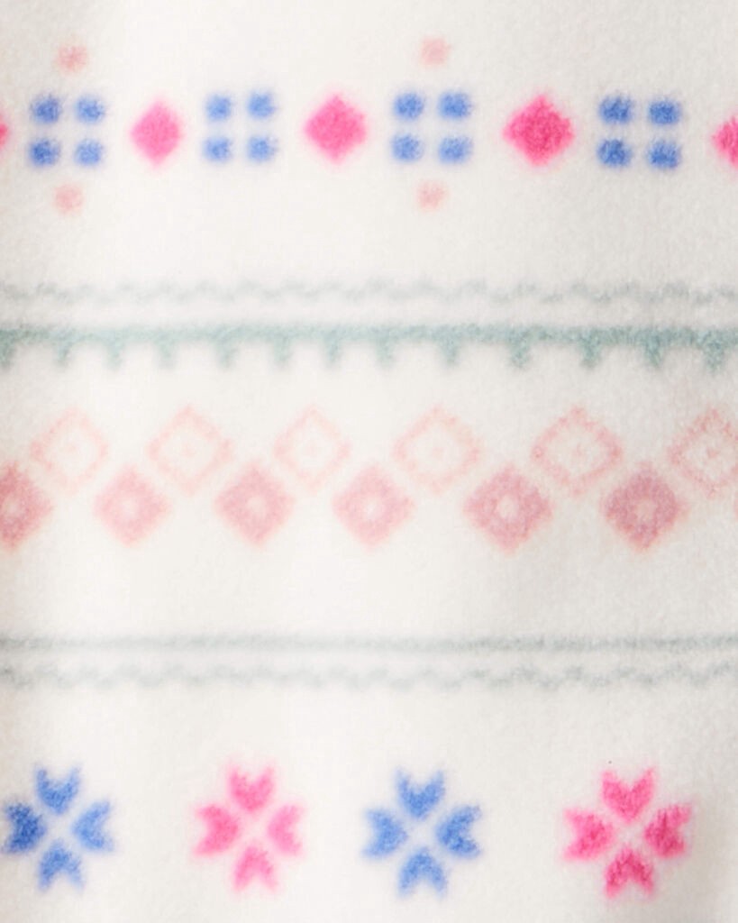 slide 3 of 3, Carter's Baby Girl Fair Isle Fleece Long-Sleeve Loose Fit Sleep & Play Pajamas Multi NB, 1 ct