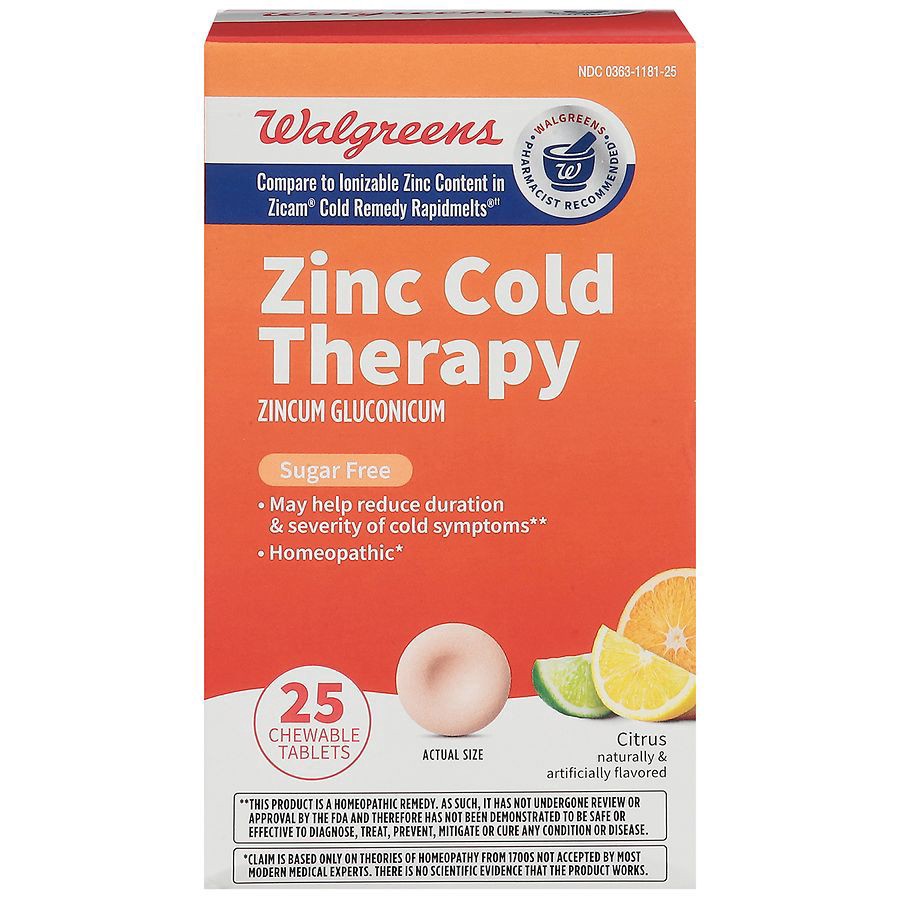 slide 1 of 3, Walgreens Zinc Cold Therapy Quick-Dissolving Tablets, 25 ct