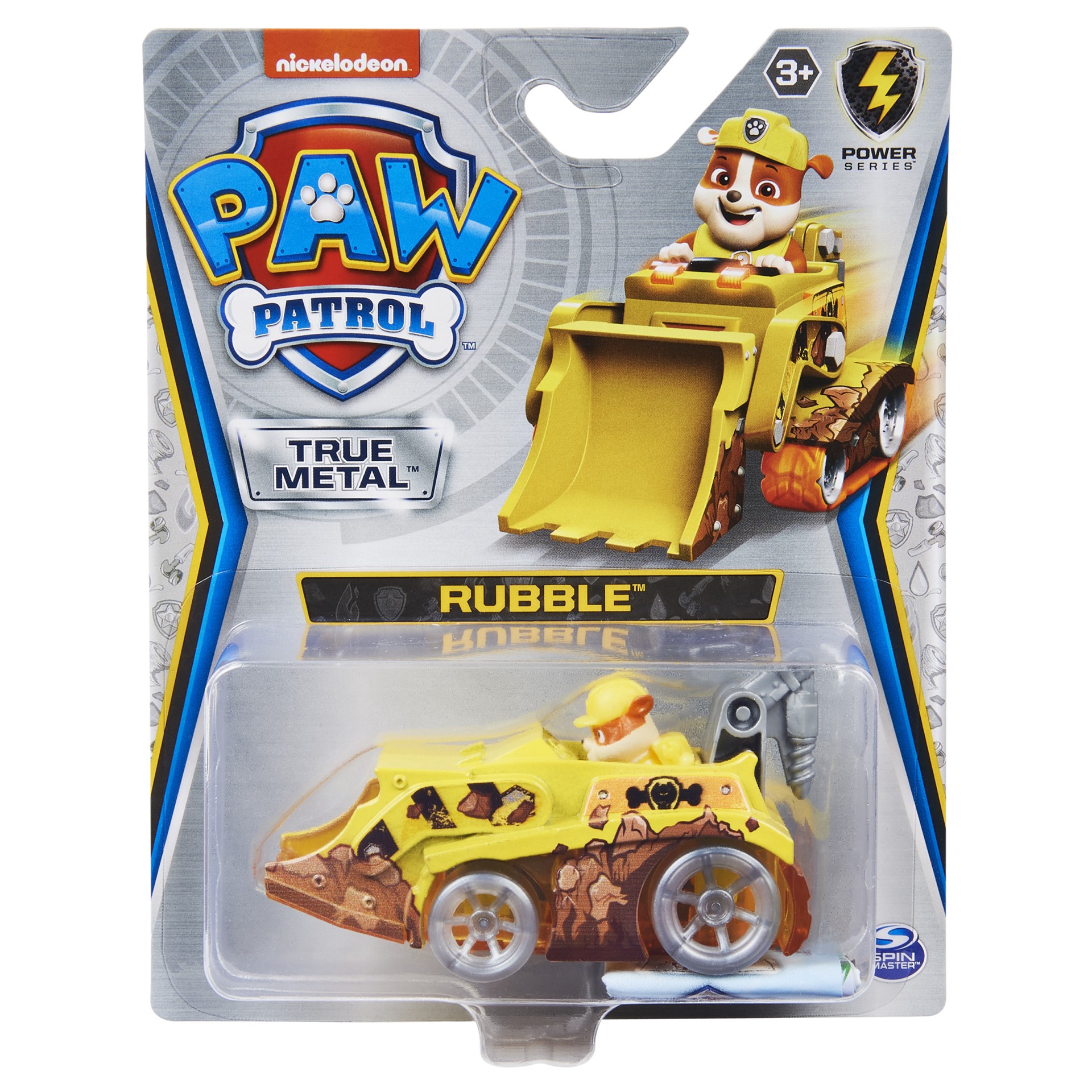 slide 1 of 5, PAW Patrol, True Metal Rubble Collectible Die-Cast Vehicle, Power Series 1:55 Scale, Kids Toys for Ages 3 and up, 1 ct