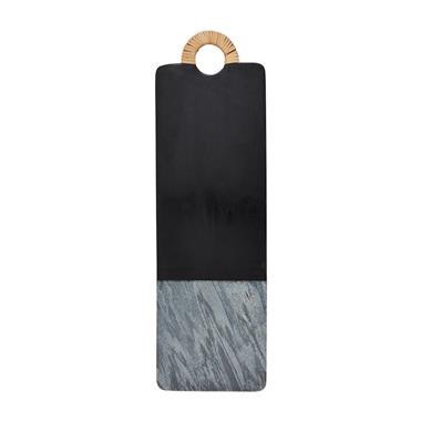 slide 1 of 1, Mud Pie Black Wood Marble Board, 1 ct