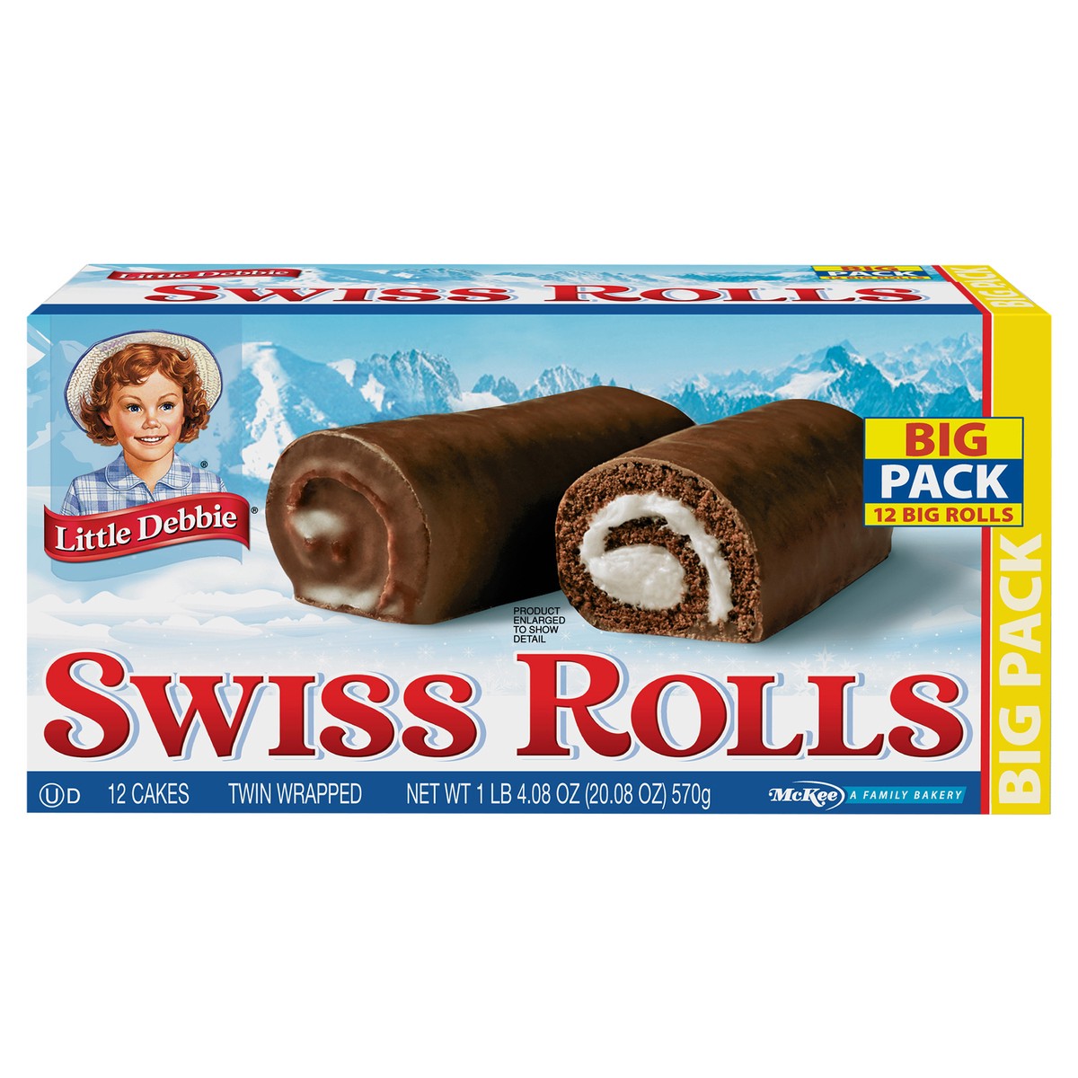 slide 1 of 12, Little Debbie Snack Cakes, Little Debbie Big Pack Swiss Rolls, 12 ct