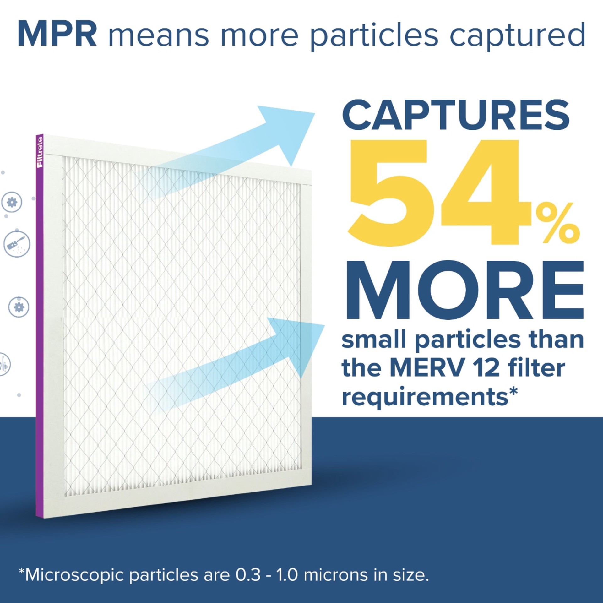 slide 5 of 6, Filtrete 16 x 25 x 1 MERV 12 1500 MPR Allergen, Bacteria and Virus Electrostatic pleated Air Filter, 1 ct
