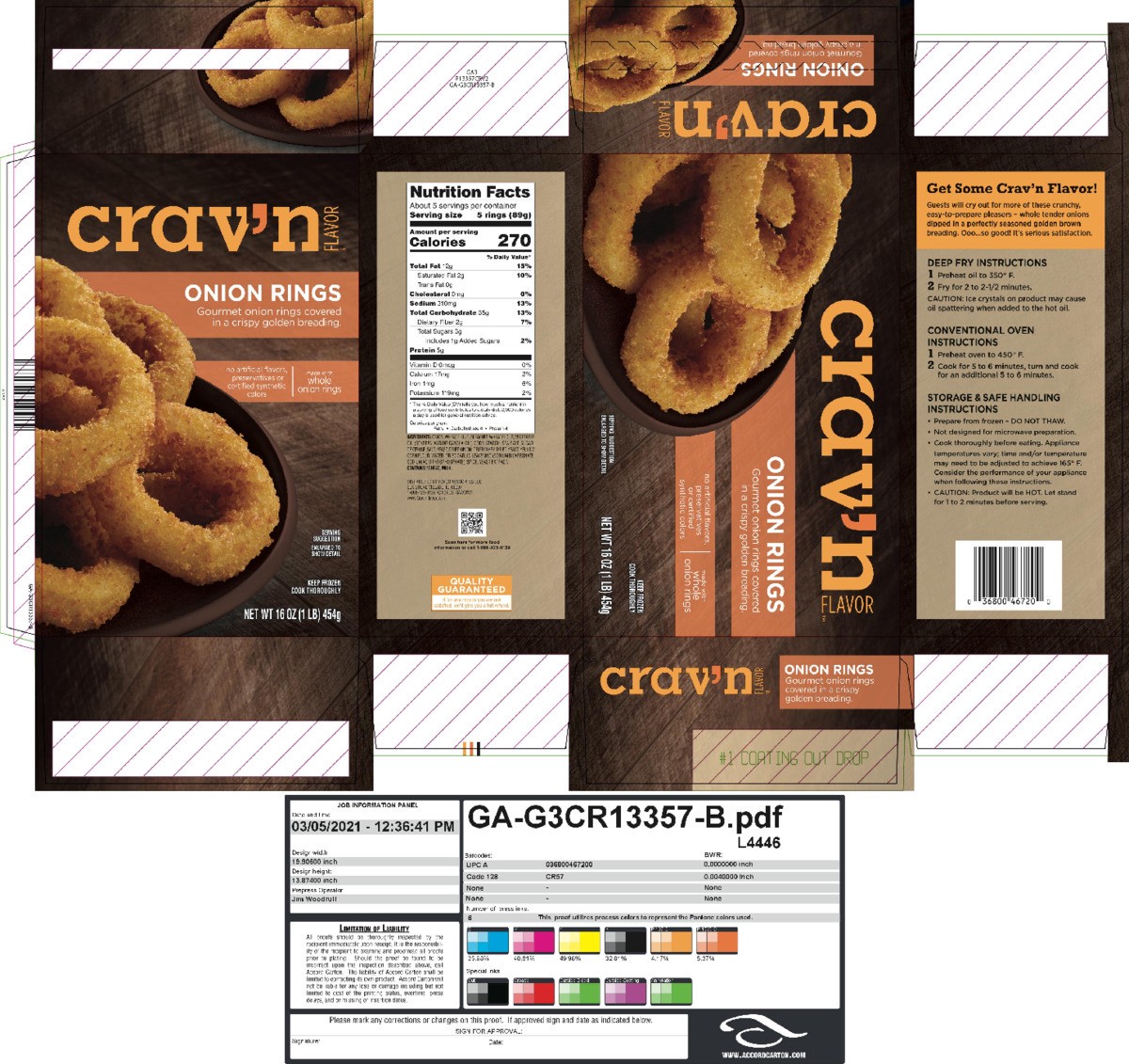 slide 13 of 19, Crav'n Flavor Crav'N Onion Rings, 16 oz
