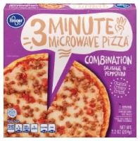 slide 1 of 2, Kroger Combination Sausage Pepperoni 3 Minute Microwave Pizza, 7.2 oz