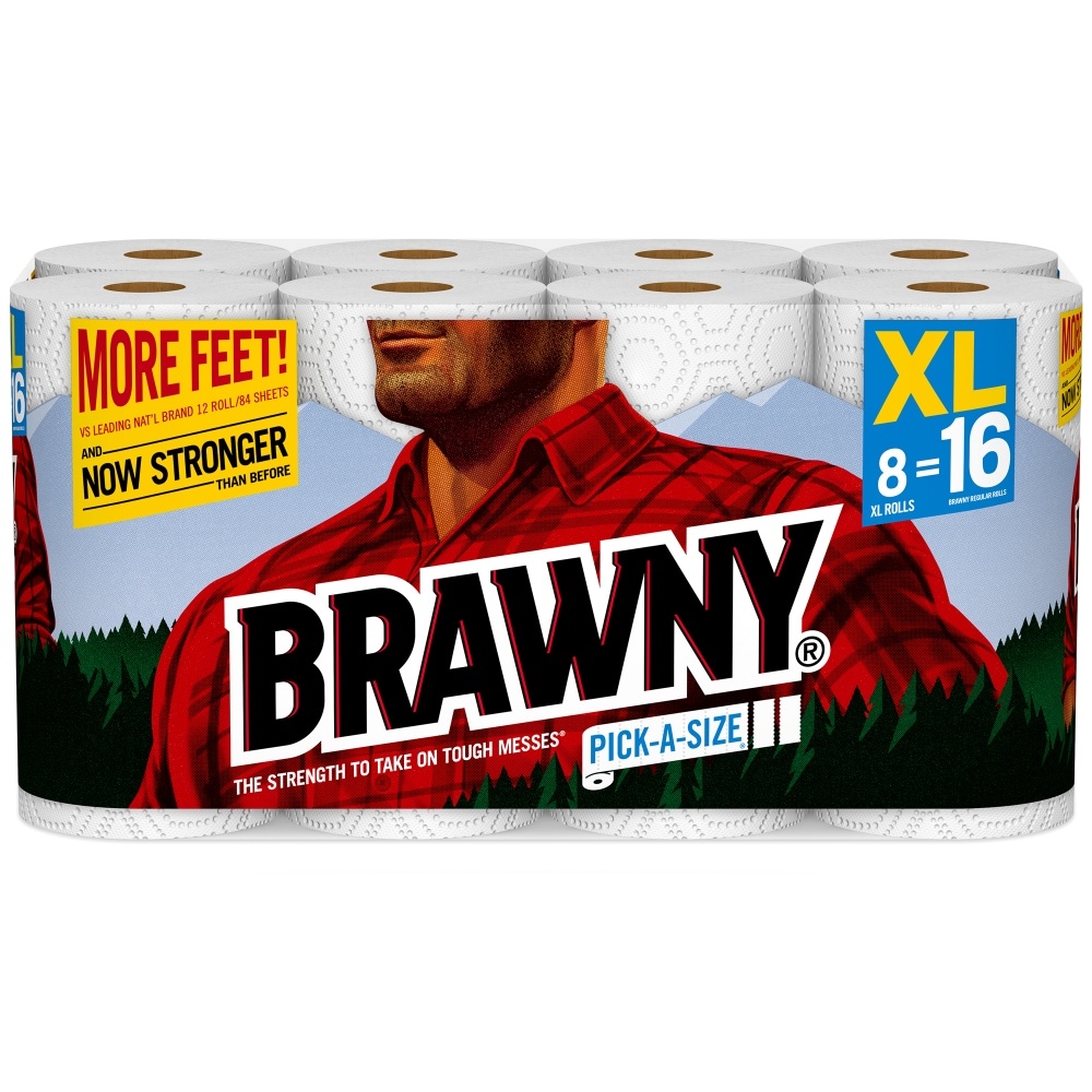 slide 1 of 8, Brawny Pick-A-Size XL Roll Paper Towels, 8 ct