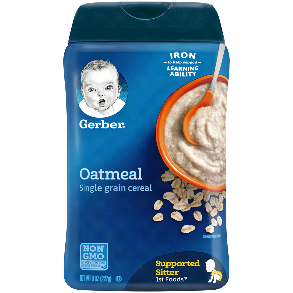 slide 1 of 1, Gerber Cereal for Baby, Single Grain Oatmeal, 8 oz