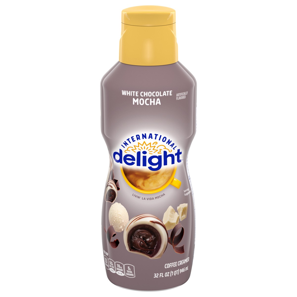 slide 1 of 8, International Delight Coffee Creamer, White Chocolate Mocha, 32 FL OZ Bottle, 32 fl oz