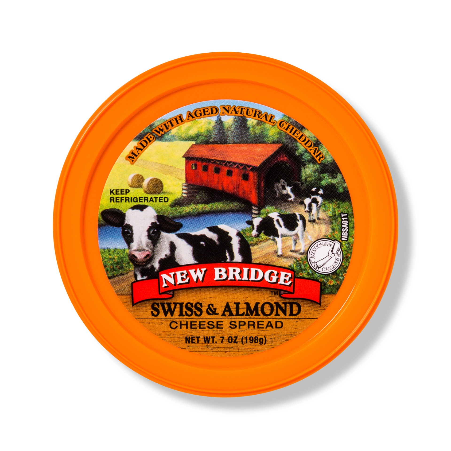 slide 1 of 1, New Bridge Swiss and Almond Cheese Spread, 7 oz