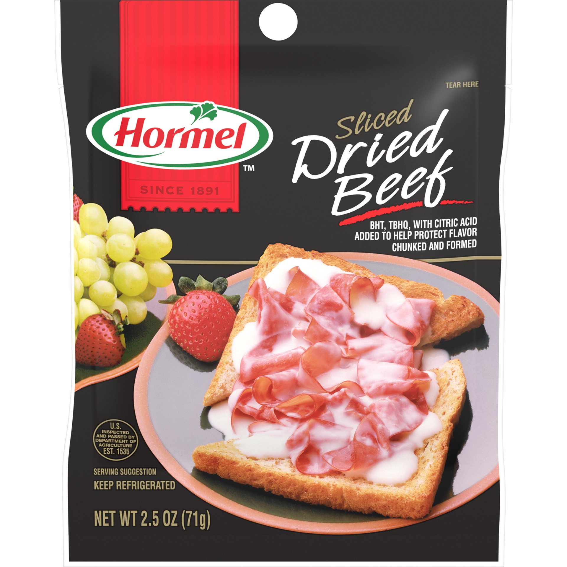 slide 1 of 1, Hormel Dried Beef - Sliced Chunked & Formed, 2.5 oz