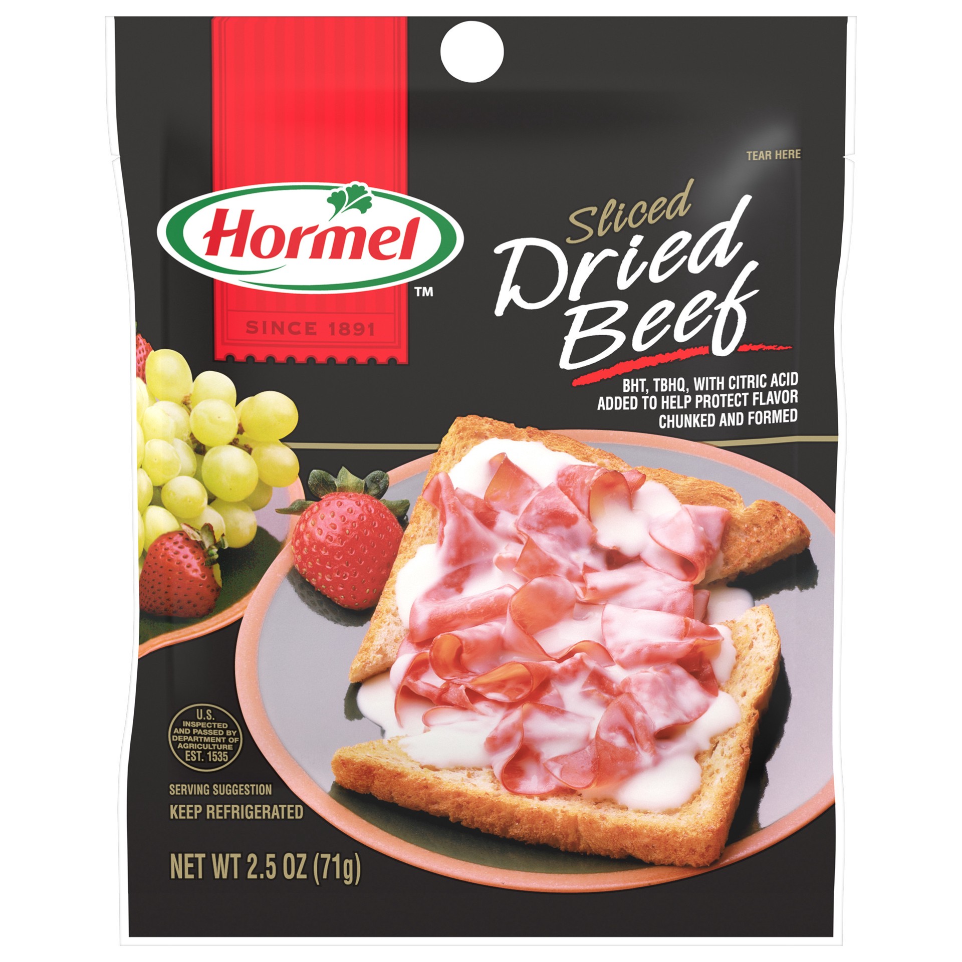 slide 1 of 1, Hormel Dried Beef - Sliced Chunked & Formed, 2.5 oz