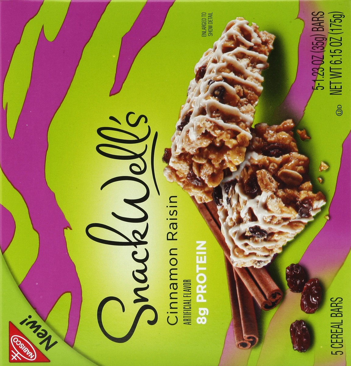 slide 5 of 5, SnackWell's Cinnamon Raisin Cereal Bar, 6.15 oz