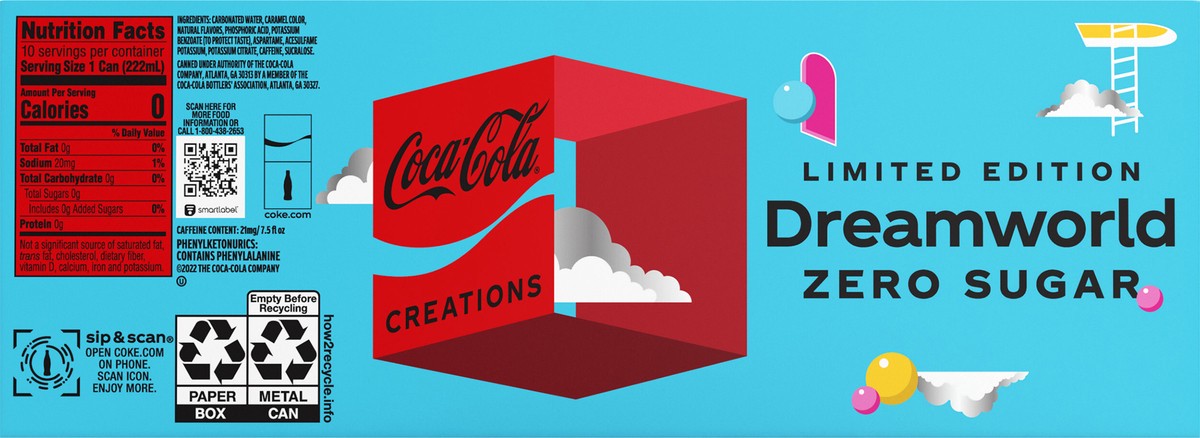 slide 8 of 9, Coca-Cola Zero Sugar Dreamworld Fridge Pack Cans- 10 ct, 10 ct