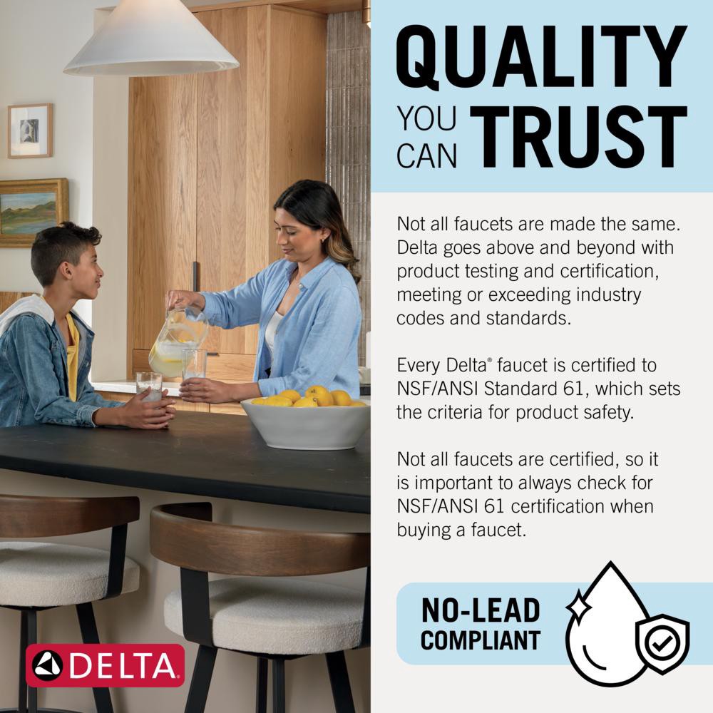 slide 4 of 6, Delta Foundations Chrome Single Handle Deck-mount Kitchen Faucet (Includes Deck Plate) (Includes Side Sprayer), 1 ct