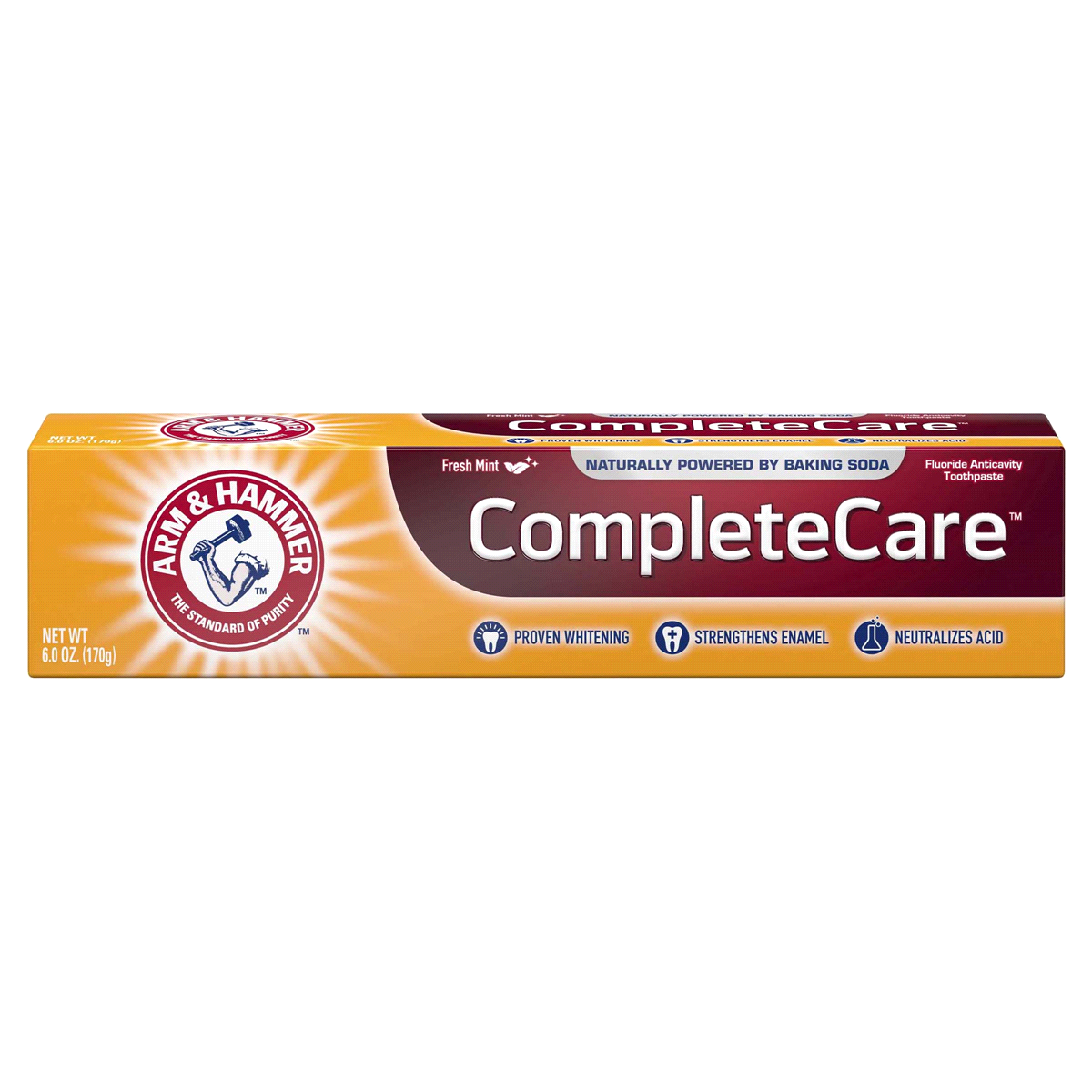 slide 1 of 4, ARM & HAMMER Complete Care Plus Whitening Fresh Mint Baking Soda Peroxide Toothpaste, 6 oz