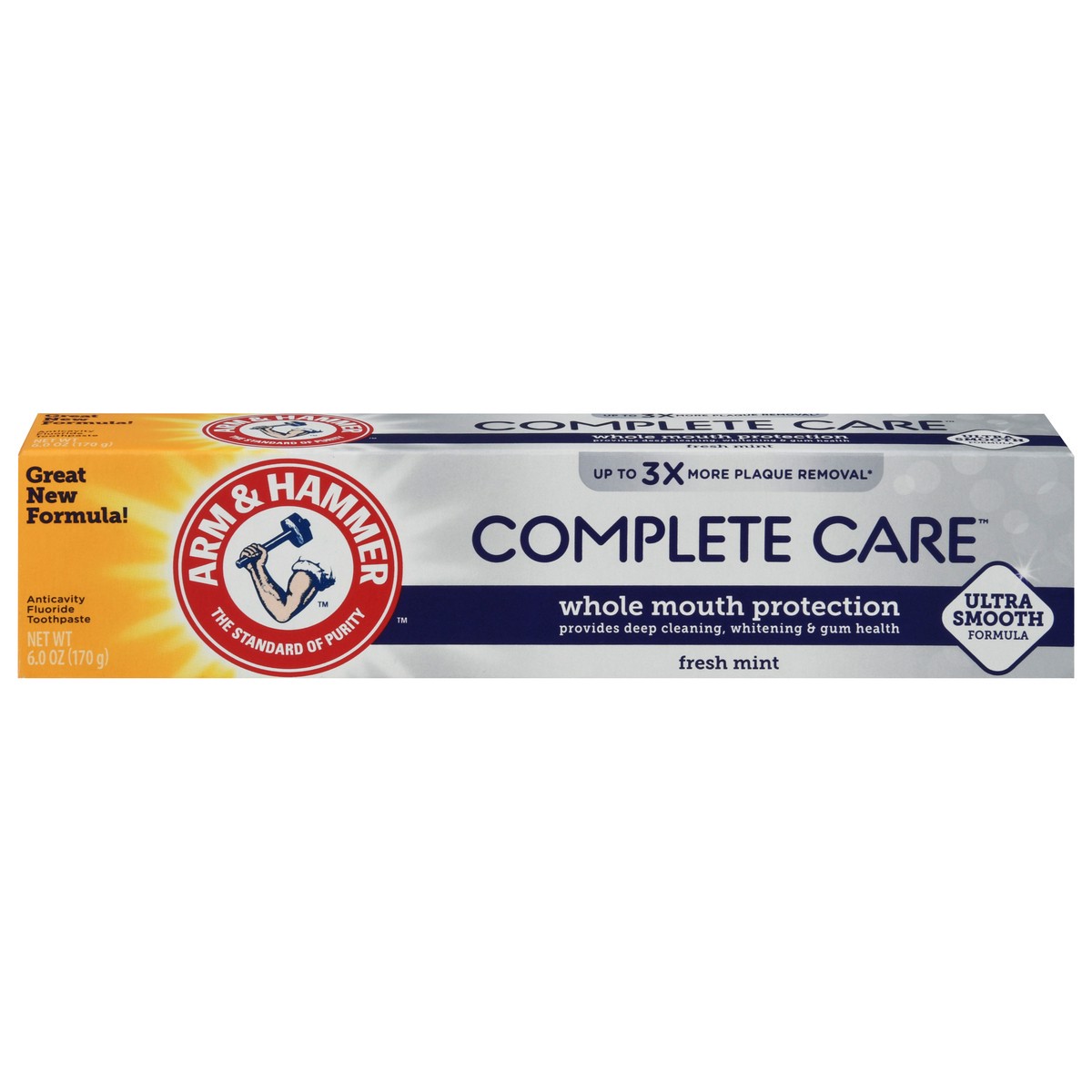 slide 1 of 9, ARM & HAMMER Complete Care Toothpaste, Fresh Mint Flavor, Whole Mouth Protection, 6.0oz Tube, 6 oz