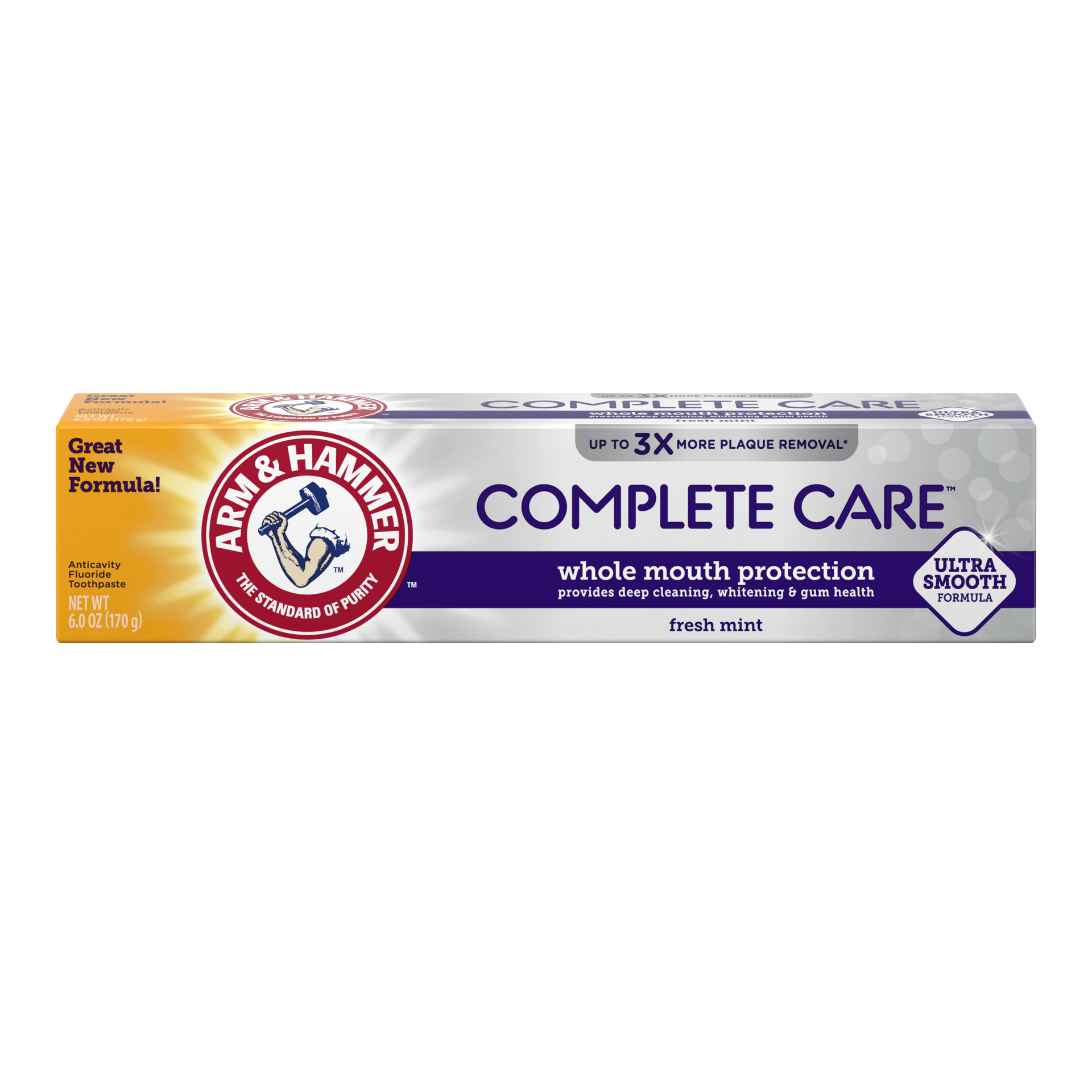 slide 1 of 9, ARM & HAMMER Complete Care Toothpaste, Fresh Mint Flavor, Whole Mouth Protection, 6.0oz Tube, 6 oz