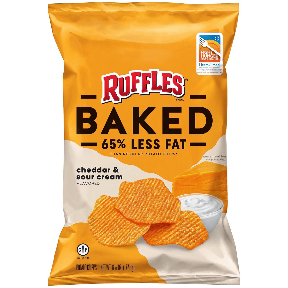 slide 7 of 8, Ruffles Baked Potato Crisps Cheddar & Sour Cream, 6.25 oz