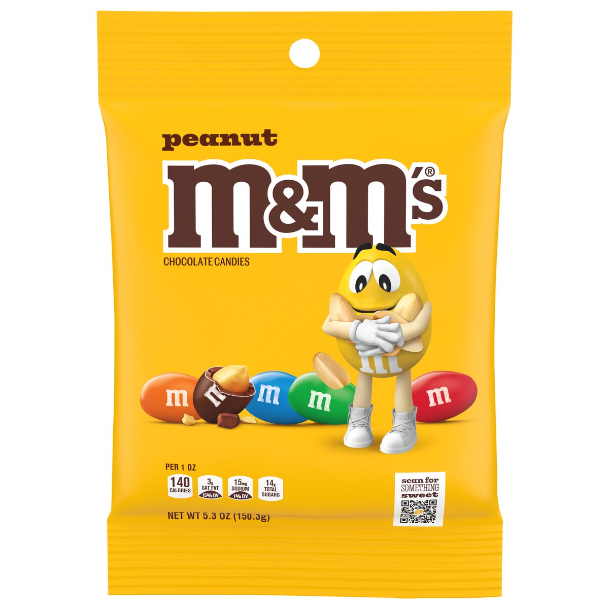 slide 1 of 8, M&M'S Peanut Milk Chocolate Candy, 5.3 oz Bag, 5.3 oz