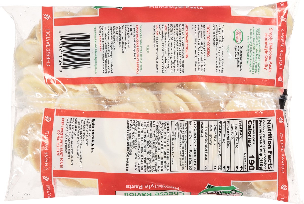 slide 13 of 13, Italian Village Cheese Mini Rounds Ravioli 24 oz, 24 oz