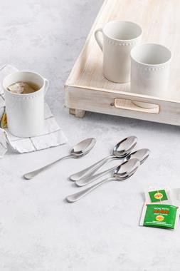 slide 1 of 1, Hy-Vee Seasons Simplicity Satin Teaspoons, Set Of 6, 1 ct