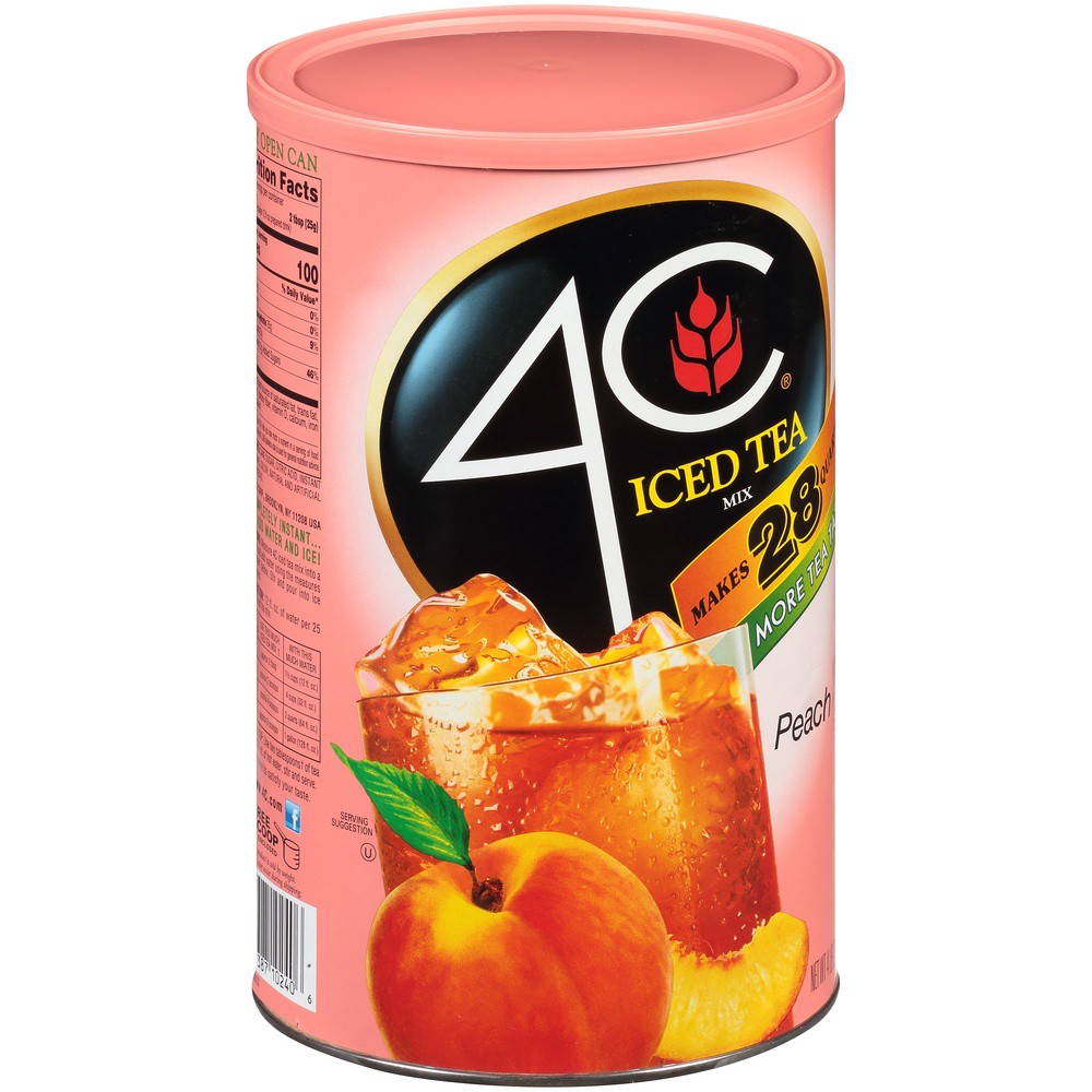 slide 4 of 8, 4C Natural Peach Flavor Iced Tea Mix - 74.2 oz, 66.1 oz